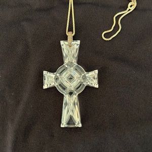 Vintage silver&Waterford crystal Celtic cross with silver